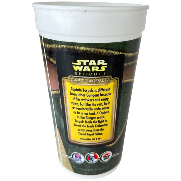 Star Wars Episode 1 Captain Tarpals Cup And Topper 1999 KFC Taco Bell Pizza Hut - Picture 8 of 12